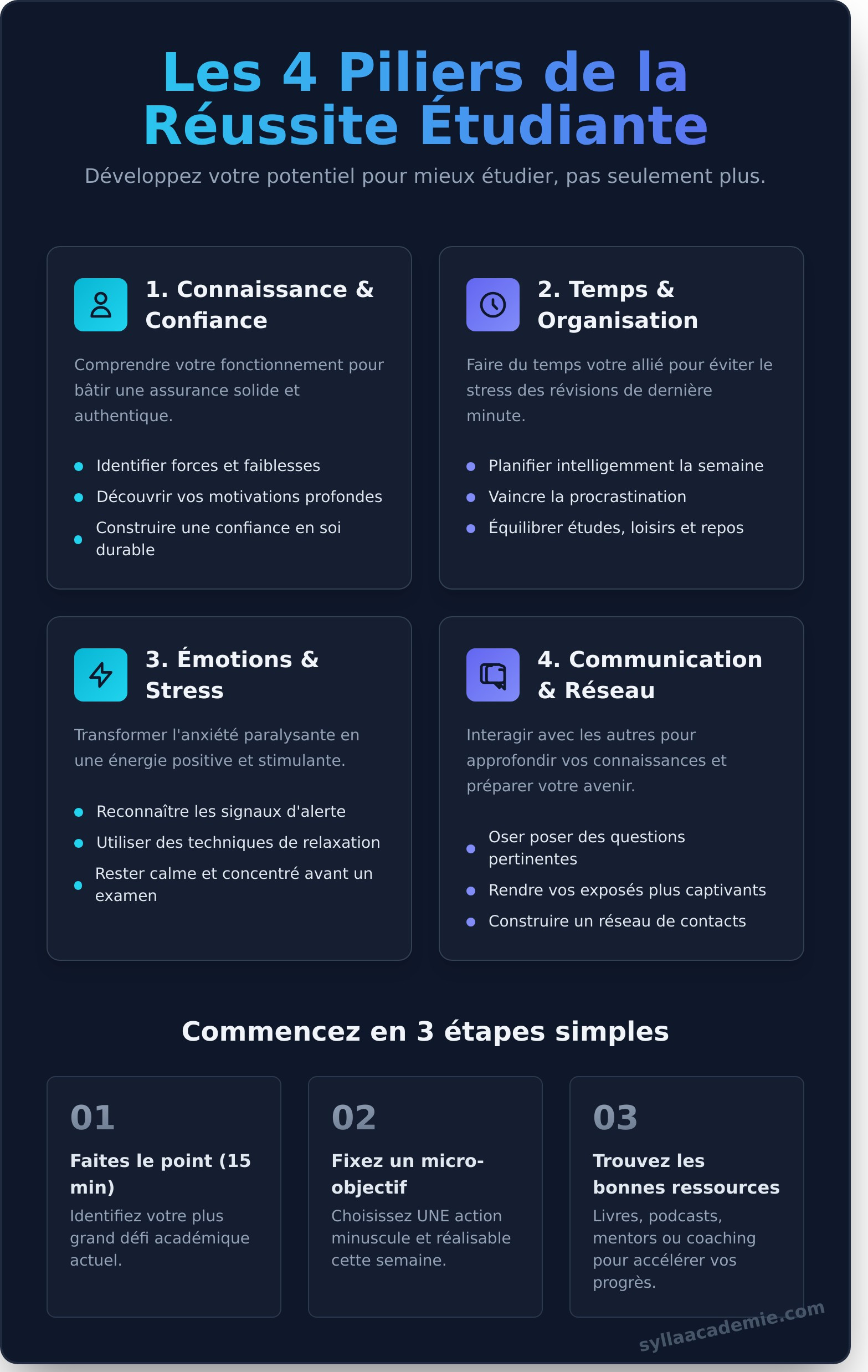 Développement Personnel Étudiant : Le Guide Complet pour Réussir vos Études - Infographic